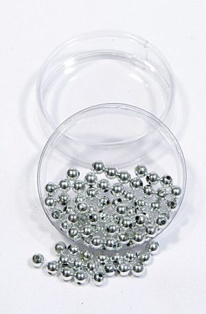 03-099 ezüst műanyag gyöngy 6mm