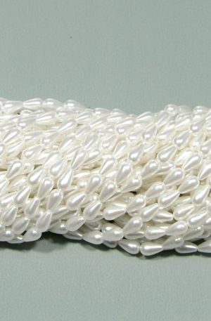 03-146 fehér tekla csepp gyöngy 5x11mm