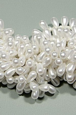 03-152 fehér tekla csepp gyöngy 6x12mm