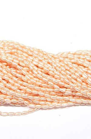 03-202 sötét barack tekla rizs gyöngy 3x6mm