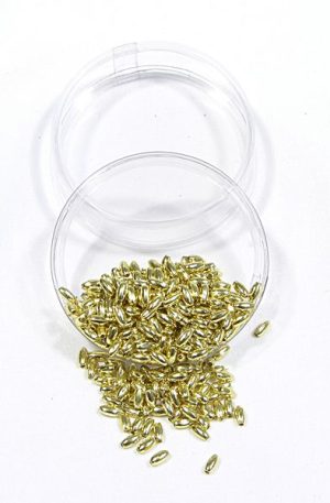 03-263 arany műanyag rizs gyöngy 3x6mm