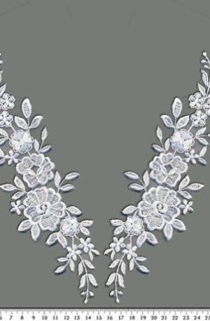 06-853 Organza alapú krém páros csipke