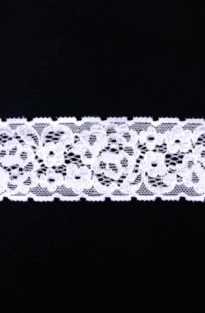 06-m-19 Fehér elasztikus szegő csipke 3,5cm