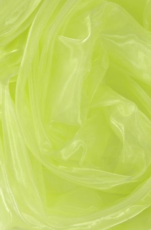 15-055 Sárgás zöld fényes organza 150cm