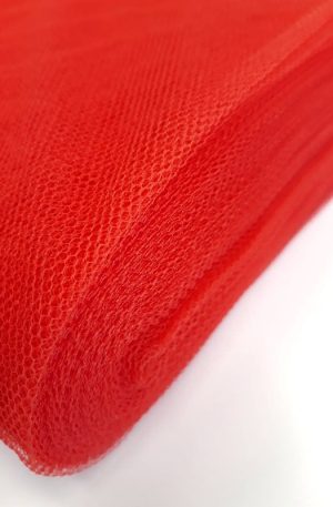 15-193 Piros dekor tüll 130cm