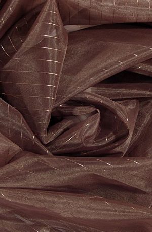 15-270 Barna csíkos opál organza 150cm