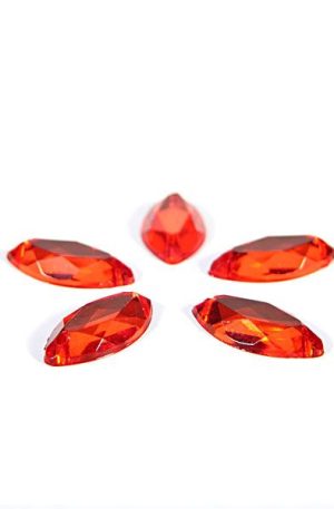 18-030 Zabszem piros varrható akril kő 9mm x 18mm