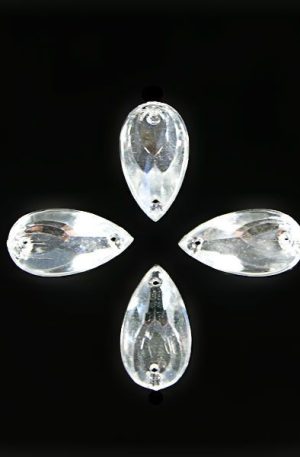 18-034 Csepp ezüst varrható akril kő 11mm x 20mm