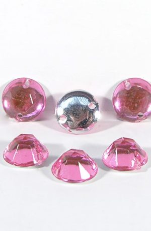 18-072 Kerek rózsaszín varrható akril kő 7 mm