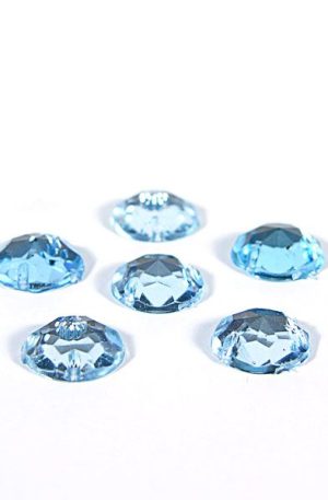 18-075 Kerek világos kék varrható akril kő 11 mm