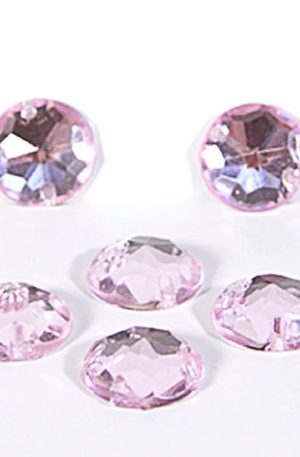 18-077 Kerek világos rózsaszín varrható akril kő 12 mm