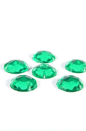 18-079 Kerek zöld varrható akril kő 11 mm