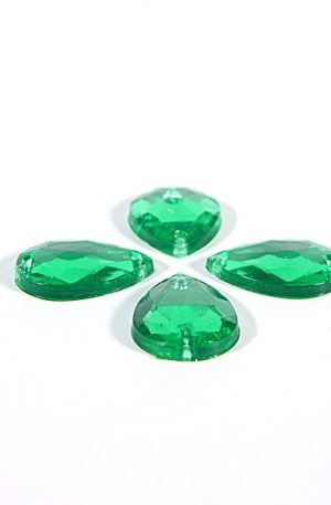 18-095 Virágszirom zöld varrható akril kő 13mm x 18mm