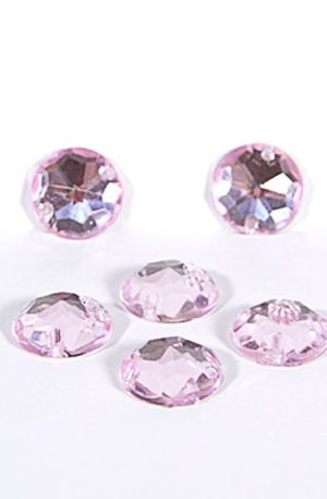 18-106 Kerek világos rózsaszín varrható akril kő 8 mm