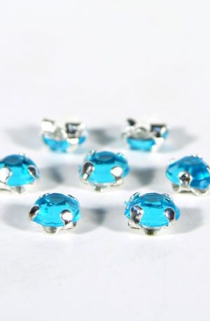 18-108 Kerek türkiz kék varrható akril kő 5mm