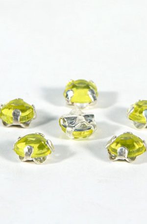 18-110 Kerek neon sárga varrható akril kő 5mm  (ékkö AFS20)