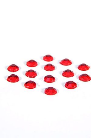 18-126 Kerek piros ragasztható akril kő 5mm