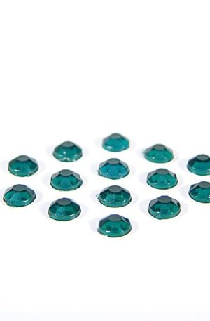 18-129 Kerek zöld ragasztható akril kő 5mm  (AFS20)