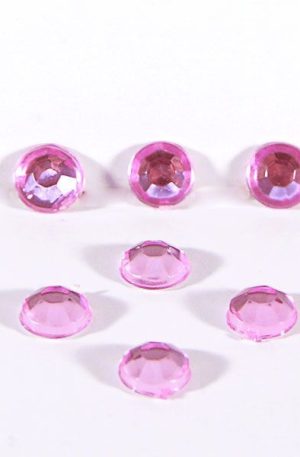 18-130 Kerek világos rózsaszín ragasztható akril kő 5 mm