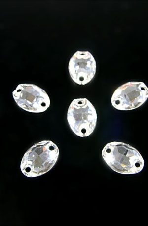 19-087 Ezüst ovális kristály varrható 10x7 mm
