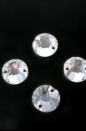 19-090 Ezüst kerek kristály varrható 10mm