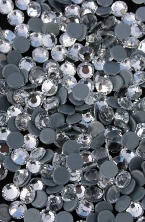 19-093 Ezüst kerek Prémium kristály Hotfix 5mm