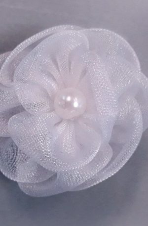 30-257 Organza Virág - fehér