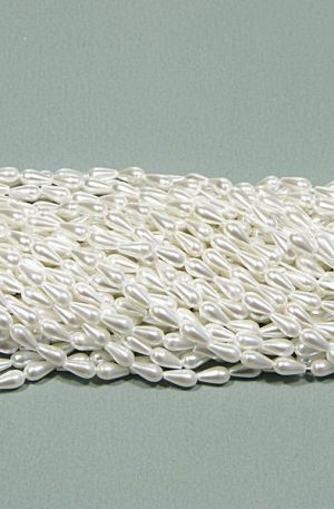 24-006 Fehér japán csepp gyöngy 4x8mm