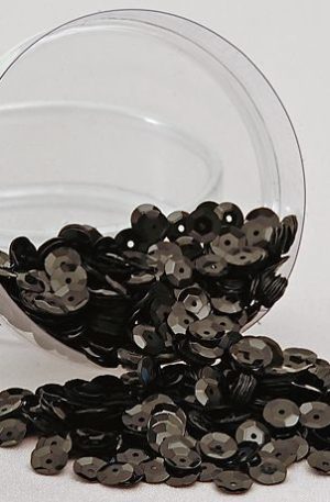 26-005 fekete flitter 6mm 500 gr