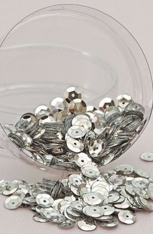 26-025 Flitter ezüst 6mm (500 gr / csomag)