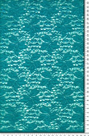 28-031 Elasztikus csipkeanyag türkizkék