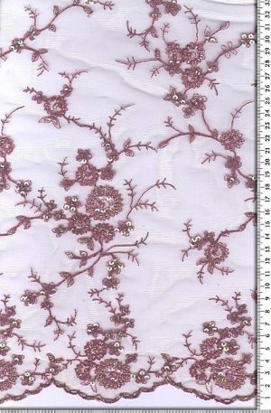 28-603 Test szín Tüll alapon, hímzett,gyöngyökkel