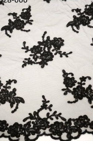 fekete zsinórozott csipkeanyag