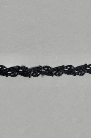 06-729-F Fekete légcsipke szegő 1,5cm