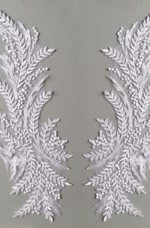 06-1281 Fehér páros csipke 39cm x 15cm