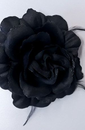 30-7 Fekete tollas szatén virág