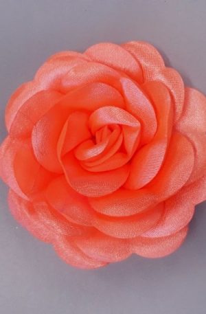 30-15 Neon narancssárga szatén pufi rózsa 8cm