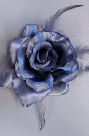 30-9 Sötétszürke tollas szatén virág