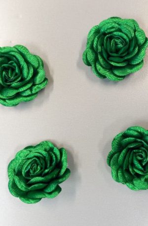 30-47 Fűzöld szatén pufi rózsa 5cm