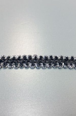 31-080-32 Fekete-ezüst díszítő szalag 1,5cm széles