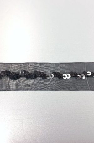 31-080-42 Fekete színű díszítő szalag 2,5cm széles