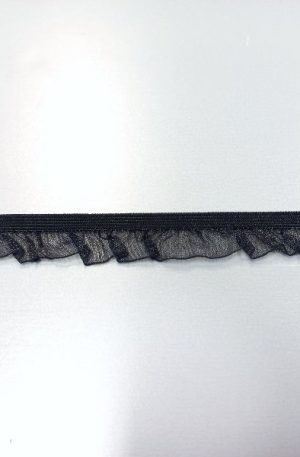 31-080-43 Fekete színű díszítő gumi szalag 2cm széles