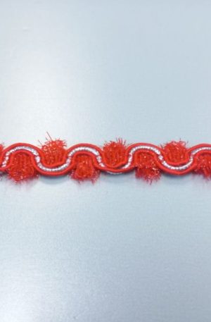 31-080-53 Piros színű díszítő szalag 1,5cm széles