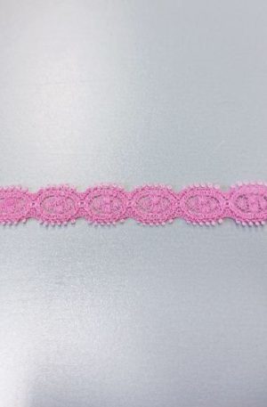 31-080-60 Rózsaszínű csipke gumiszalag 1,3cm széles