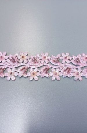 31-080-61 Rózsaszínű díszítő szalag 3,5cm széles