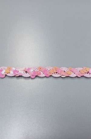 31-080-64 Rózsaszínű díszítő flitter szalag 1,5cm széles