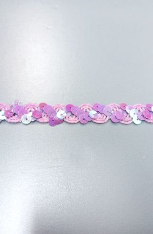 31-080-68 Lila színű díszítő flitter szalag 1,5cm széles