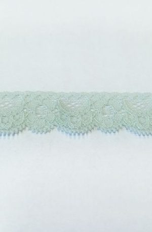 31-080-74 Menta színű csipke elasztikus szalag 2,5cm széles