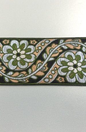 31-080-22 Zöld mintás szalag 5,2cm széles