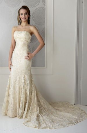 33-DN5544 Pezsgő sellő fazonú menyasszonyi ruha